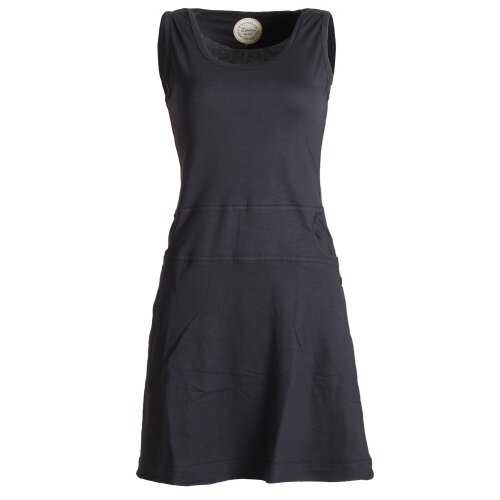 Vishes Einfaches armloses Kleid aus Biobaumwolle mit seitlichen Taschen schwarz 34