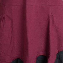 Vishes Ärmelloses Elfenkleid im Lagenlook mit Zipfeln und Zipfelkapuze aus Biobaumwolle dunkelrot 36-38