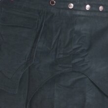 Vishes Mini Wickel Rock aus Cord mit Druckköpfen, Zipfeln, Schnürung grau