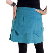 Vishes Mini Wickel Rock aus Cord mit Druckköpfen, Zipfeln, Schnürung türkis