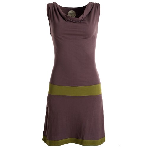 Vishes Ärmellose Tunika aus Biobaumwolle mit Wasserfallkragen braun 44-46