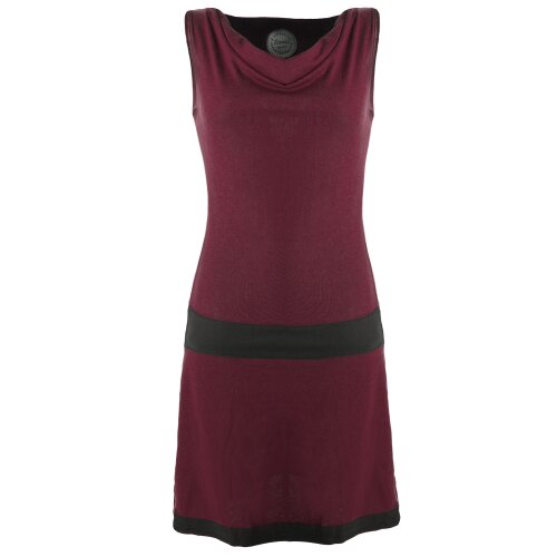 Vishes Ärmellose Tunika aus Biobaumwolle mit Wasserfallkragen dunkelrot 46