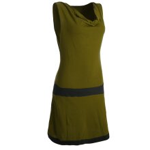 Vishes Ärmellose Tunika aus Biobaumwolle mit Wasserfallkragen olive 34-36