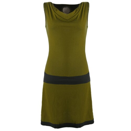 Vishes Ärmellose Tunika aus Biobaumwolle mit Wasserfallkragen olive 42