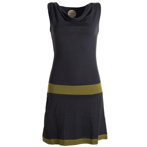 Vishes Ärmellose Tunika aus Biobaumwolle mit Wasserfallkragen schwarz 34-36