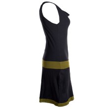 Vishes Ärmellose Tunika aus Biobaumwolle mit Wasserfallkragen schwarz 34-36