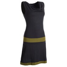 Vishes Ärmellose Tunika aus Biobaumwolle mit Wasserfallkragen schwarz 34-36