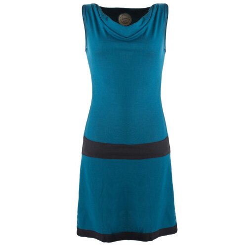 Vishes Ärmellose Tunika aus Biobaumwolle mit Wasserfallkragen türkis 44-46