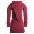Vishes Warmer Wintermantel aus Eco Fleece mit Zipfelkapuze dunkelrot 34