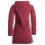 Vishes Warmer Wintermantel aus Eco Fleece mit Zipfelkapuze dunkelrot 36-38