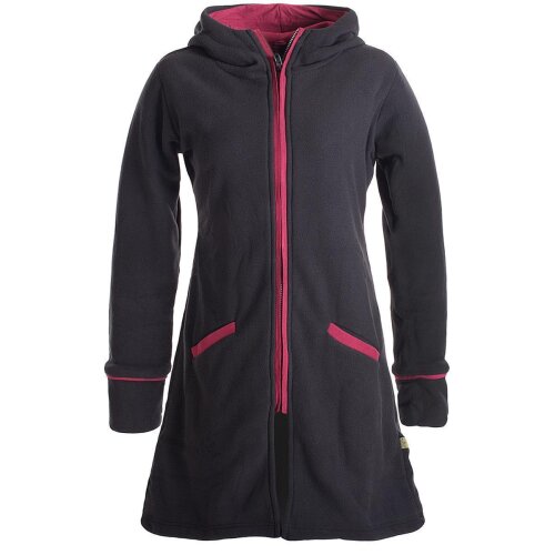 Vishes Warmer Wintermantel aus Eco Fleece mit Zipfelkapuze schwarz 44