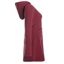 Vishes Einfarbiger Eco Fleecemantel mit Kapuze dunkelrot 34