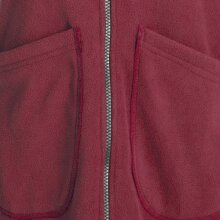 Vishes Einfarbiger Eco Fleecemantel mit Kapuze dunkelrot 38