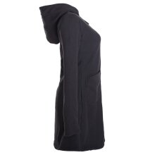 Vishes Einfarbiger Eco Fleecemantel mit Kapuze schwarz 34