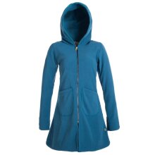 Vishes Einfarbiger Eco Fleecemantel mit Kapuze schwarz 34