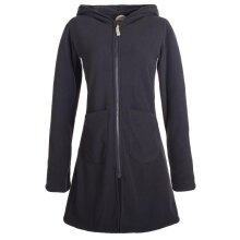 Vishes Einfarbiger Eco Fleecemantel mit Kapuze schwarz 36
