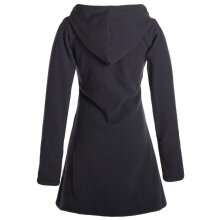 Vishes Einfarbiger Eco Fleecemantel mit Kapuze schwarz 36