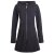 Vishes Einfarbiger Eco Fleecemantel mit Kapuze schwarz 40-42