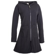 Vishes Einfarbiger Eco Fleecemantel mit Kapuze schwarz 48