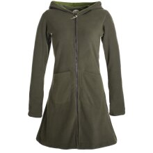 Vishes Einfarbiger Eco Fleecemantel mit Kapuze olive 38