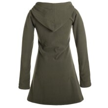 Vishes Einfarbiger Eco Fleecemantel mit Kapuze olive 38