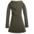 Vishes Einfarbiger Eco Fleecemantel mit Kapuze olive 38