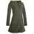 Vishes Einfarbiger Eco Fleecemantel mit Kapuze olive 38