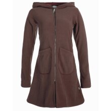 Vishes Einfarbiger Eco Fleecemantel mit Kapuze braun 36