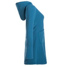 Vishes Einfarbiger Eco Fleecemantel mit Kapuze türkis 40-42