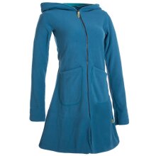 Vishes Einfarbiger Eco Fleecemantel mit Kapuze türkis 40-42
