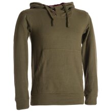 Vishes Herren Sweatshirt aus Baumwollfleece mit Kängurutasche und Kapuze olive 50-52