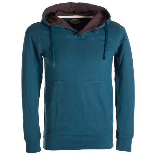 Vishes Herren Sweatshirt aus Baumwollfleece mit Kängurutasche und Kapuze türkis 48