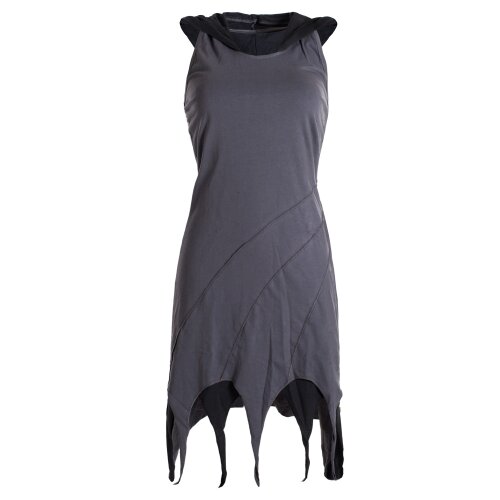 Vishes Kapuzen Lagenlook Zipfel-Neckholder aus Bio-Baumwolle grau 34