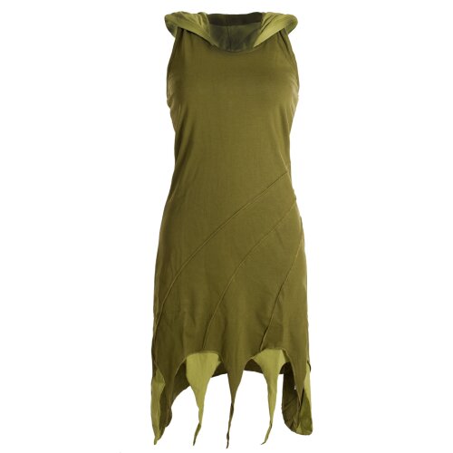 Vishes Kapuzen Lagenlook Zipfel-Neckholder aus Bio-Baumwolle olive 34