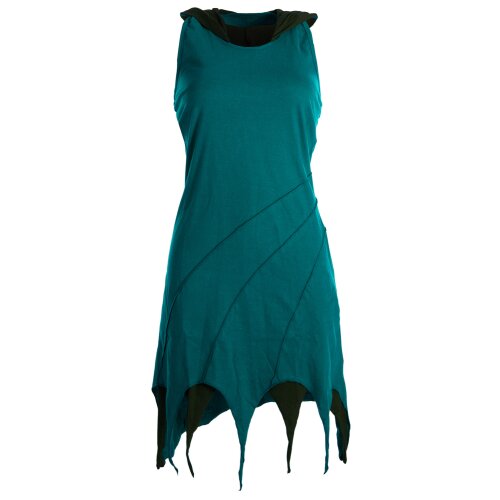 Vishes Kapuzen Lagenlook Zipfel-Neckholder aus Bio-Baumwolle türkis 36
