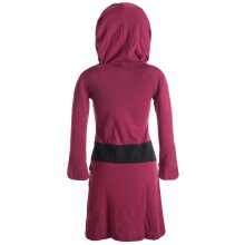 Vishes Langärmliges Baumwoll Hoodie Kleid mit großem Schalkragen türkis 32