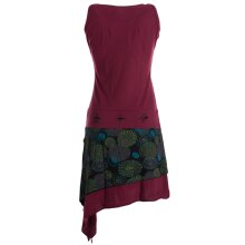 Vishes Ärmelloses asymmetrisches Lagenlook Zipfelkleid dunkelrot 36