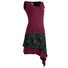 Vishes Ärmelloses asymmetrisches Lagenlook Zipfelkleid dunkelrot 36