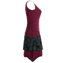 Vishes Ärmelloses asymmetrisches Lagenlook Zipfelkleid dunkelrot 48