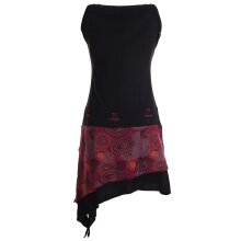 Vishes Ärmelloses asymmetrisches Lagenlook Zipfelkleid schwarz 48