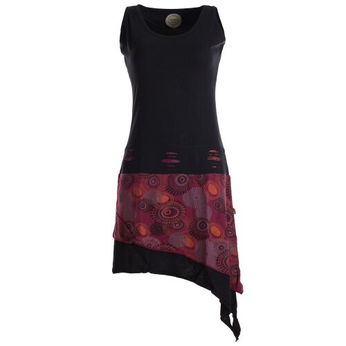 Vishes Ärmelloses asymmetrisches Lagenlook Zipfelkleid schwarz 52