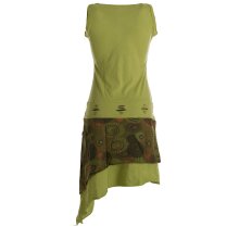 Vishes Ärmelloses asymmetrisches Lagenlook Zipfelkleid hellgrün 44