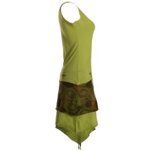 Vishes Ärmelloses asymmetrisches Lagenlook Zipfelkleid hellgrün 44