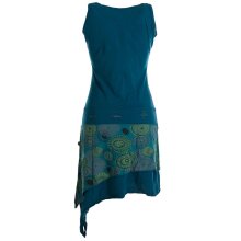 Vishes Ärmelloses asymmetrisches Lagenlook Zipfelkleid türkis 46