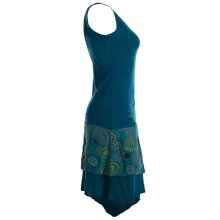 Vishes Ärmelloses asymmetrisches Lagenlook Zipfelkleid türkis 46