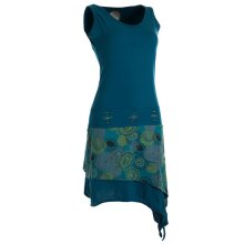 Vishes Ärmelloses asymmetrisches Lagenlook Zipfelkleid türkis 46