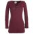 Vishes Langärmlige, einfarbige Tunika aus Biobaumwolle mit Schürung und Kängurutaschen dunkelrot 32-34