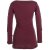 Vishes Langärmlige, einfarbige Tunika aus Biobaumwolle mit Schürung und Kängurutaschen dunkelrot 32-34