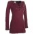 Vishes Langärmlige, einfarbige Tunika aus Biobaumwolle mit Schürung und Kängurutaschen dunkelrot 32-34