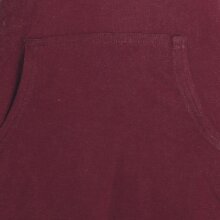 Vishes Langärmlige, einfarbige Tunika aus Biobaumwolle mit Schürung und Kängurutaschen dunkelrot 44